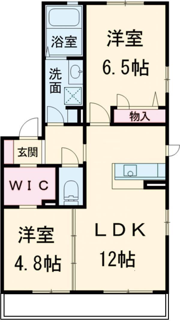 クレール メゾン 西棟(2LDK/2階)の間取り写真