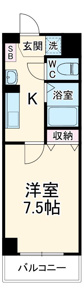 シャトール田口金沢八景(1K/3階)の間取り写真
