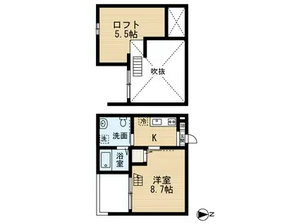 BON NE FRAISE(1K/1階)の間取り写真