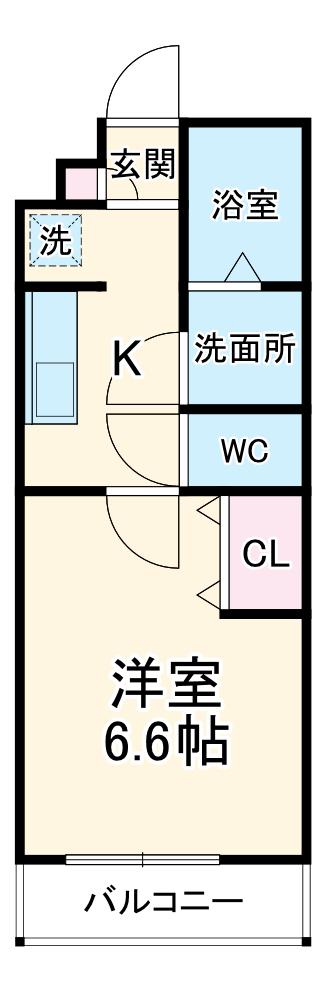 リブリ・MEIWA(1K/3階)の間取り写真