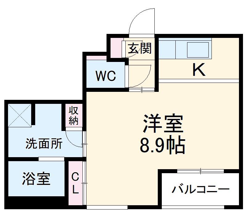 SPACE CUBE HONJIN(1K/4階)の間取り写真