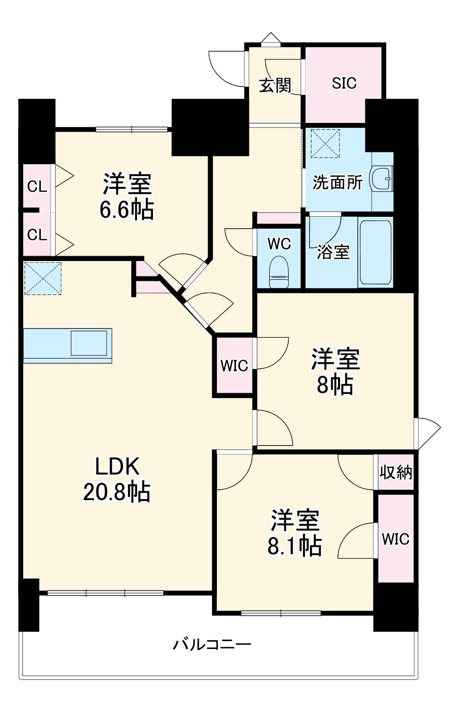 ロイジェント日吉(3LDK/13階)の間取り写真
