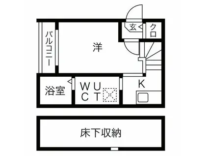 ル・ケレス黄金(1K/1階)の間取り写真