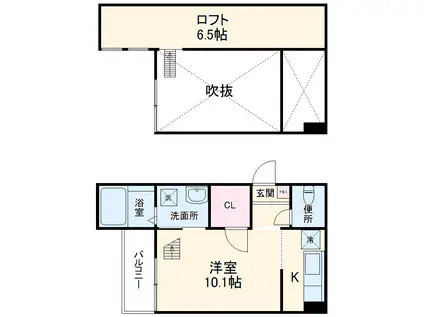 エルフパパ小本(ワンルーム/1階)の間取り写真