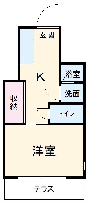 西浦1丁目アパート(ワンルーム/1階)の間取り写真