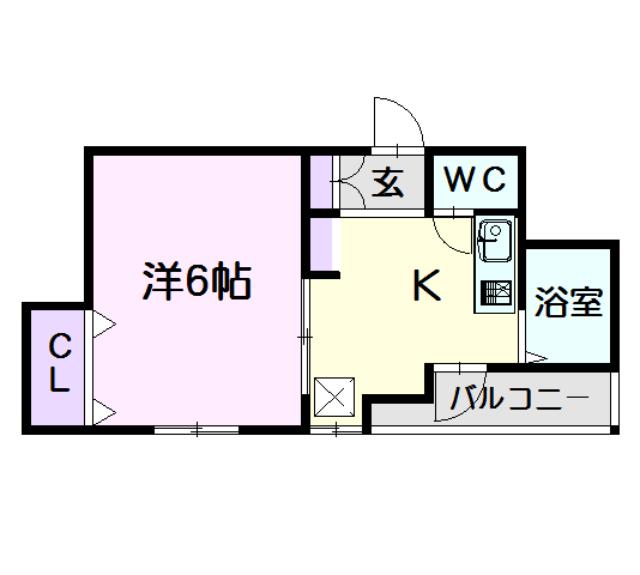 公園ビル(1K/5階)の間取り写真