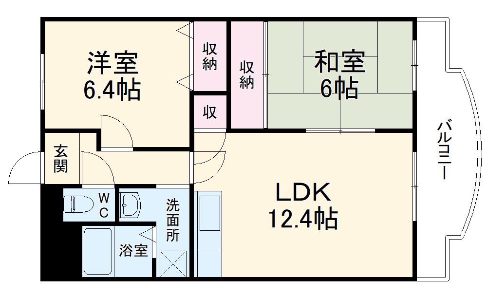 アビタシオン一番(2LDK/8階)の間取り写真