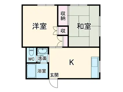 コーポ戸坂(2K/2階)の間取り写真