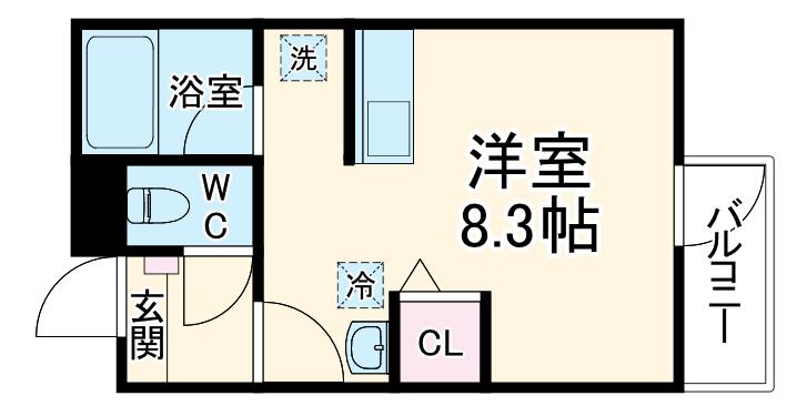 SUCCESSⅥ(ワンルーム/3階)の間取り写真