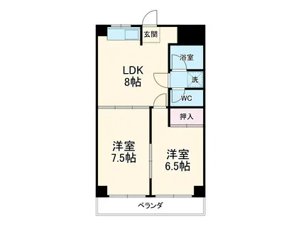 ブランメゾンコジマ(2LDK/1階)の間取り写真