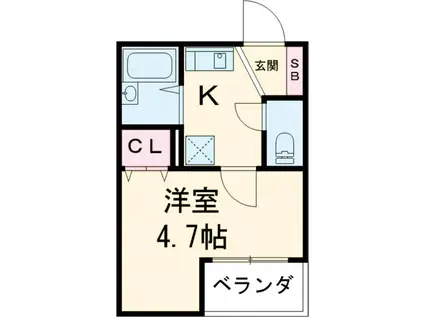 グランパイン小岩(1K/2階)の間取り写真