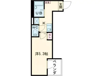 グランパイン小岩(1K/2階)の間取り写真