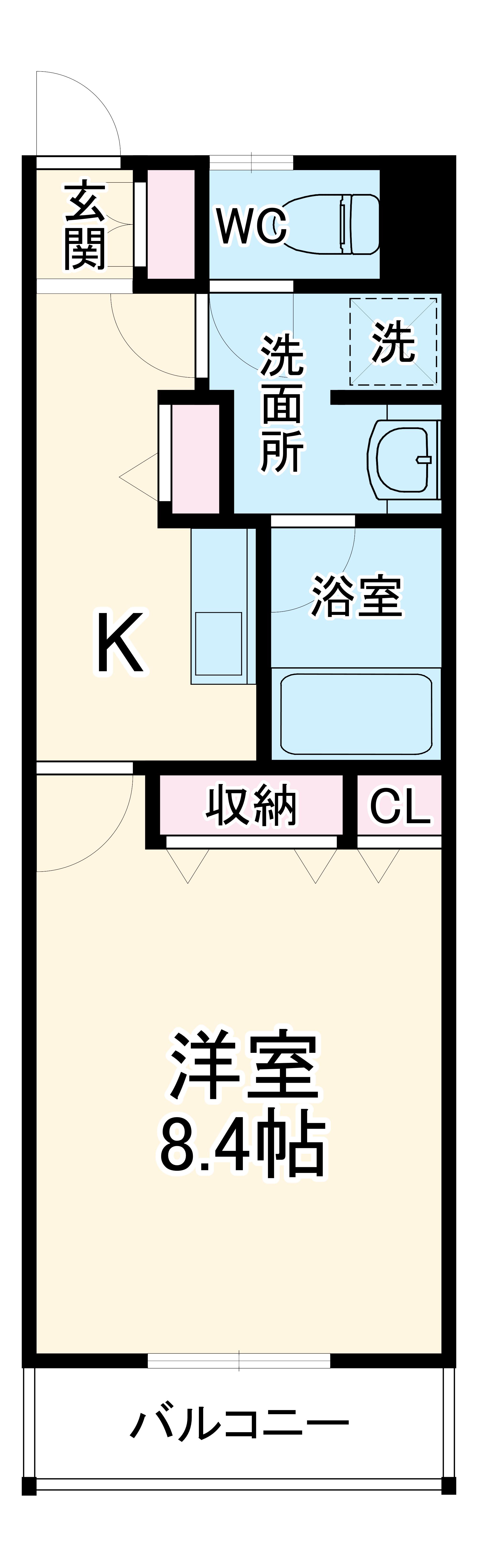 北の丸マンション(1K/1階)の間取り写真