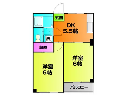 コープ野口(2DK/3階)の間取り写真