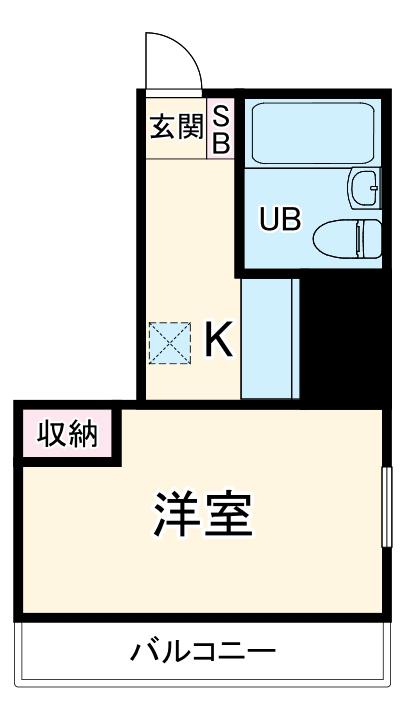 セントラルハイツⅡ(1K/2階)の間取り写真