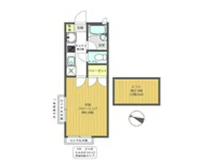 パレス東松本(1K/2階)の間取り写真