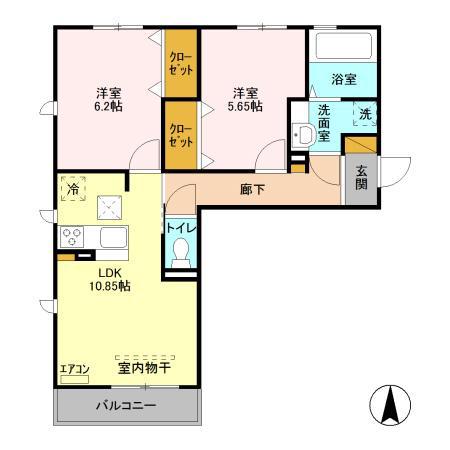 DROOM SAKURA.K(2LDK/1階)の間取り写真