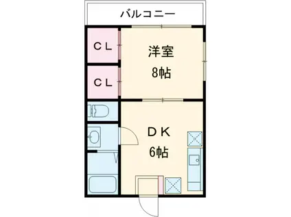 ラバーゼ東綾瀬(1DK/1階)の間取り写真