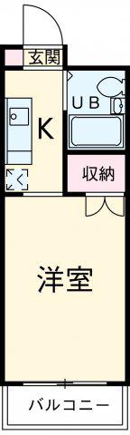 港陽ハイツ(1K/3階)の間取り写真