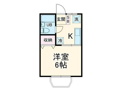 スロジェ瀬戸(1K/2階)の間取り写真