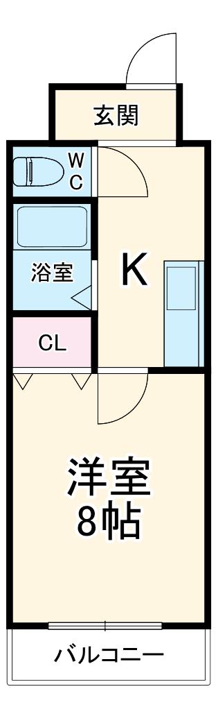 ラグラシューズ(1K/3階)の間取り写真
