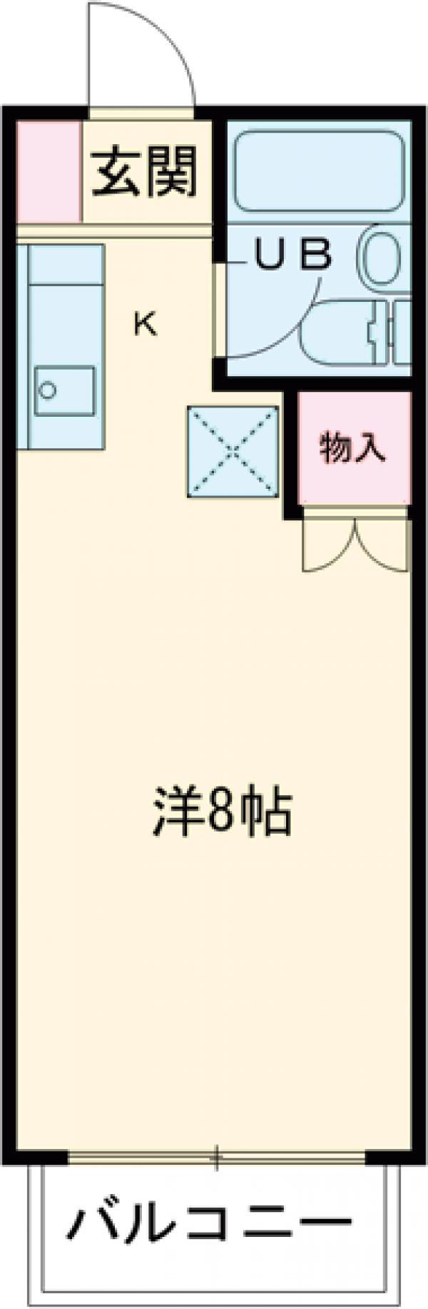 コーポ渡邊(ワンルーム/2階)の間取り写真