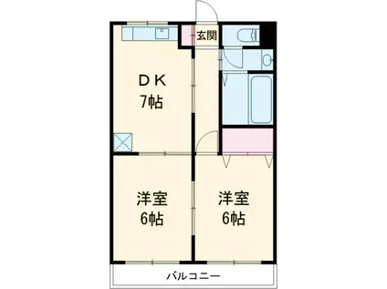 綾瀬グリーンハイツ(2DK/3階)の間取り写真