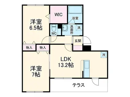 クレールメゾン中野(2LDK/1階)の間取り写真