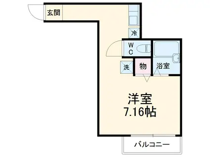 サンパレス大川Ⅱ(ワンルーム/2階)の間取り写真