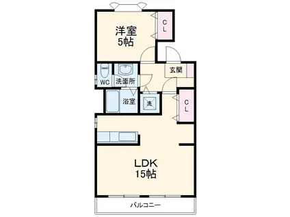 コーポ光荘(1LDK/2階)の間取り写真