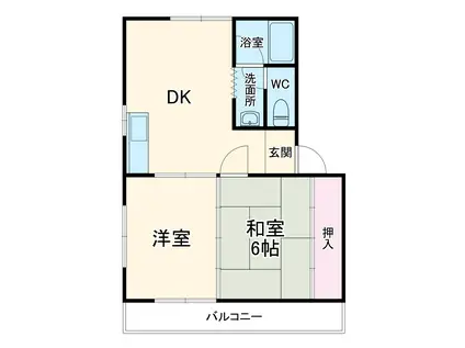 キャトルセゾン高村(2DK/1階)の間取り写真
