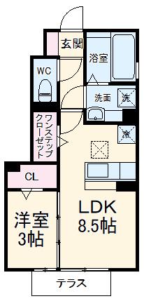 ルーチェソラーレ(1LDK)の間取り写真
