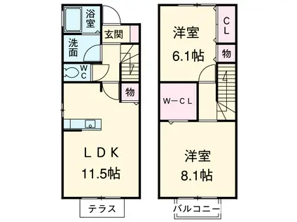 キャッツB(2LDK)の間取り写真