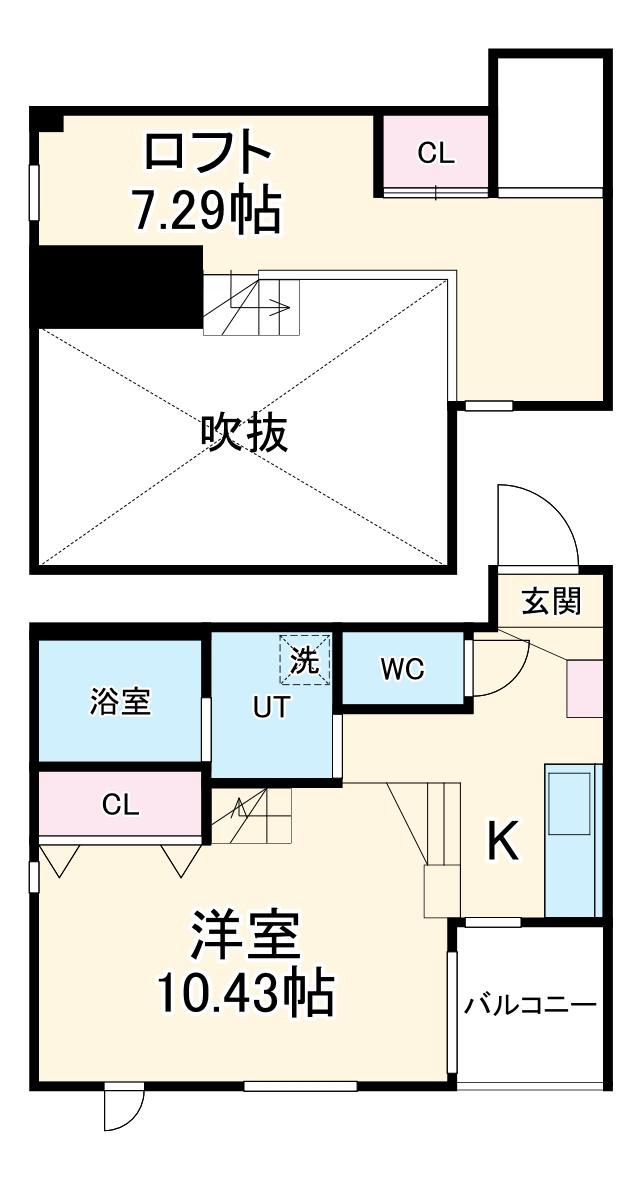 BRIQUE(ワンルーム/1階)の間取り写真