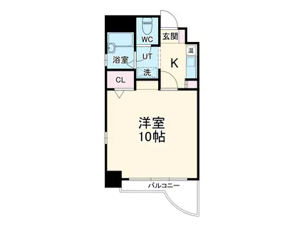 第12プロスパー中村(1K/5階)の間取り写真