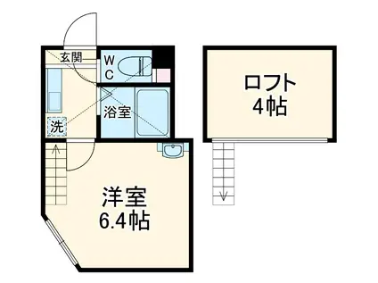 マグノリアコートⅡ(1K/1階)の間取り写真