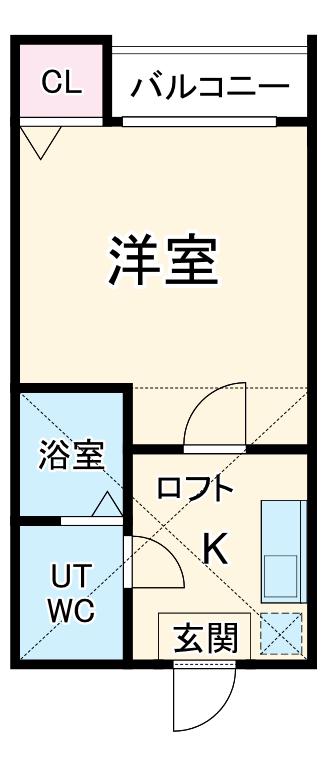 ネスト栄生(1K/2階)の間取り写真