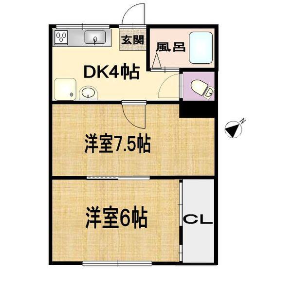 Fメゾン熱田Ⅱ(1K/3階)の間取り写真