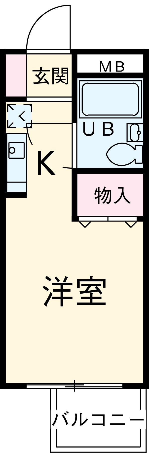 晴嵐マンション(ワンルーム/5階)の間取り写真