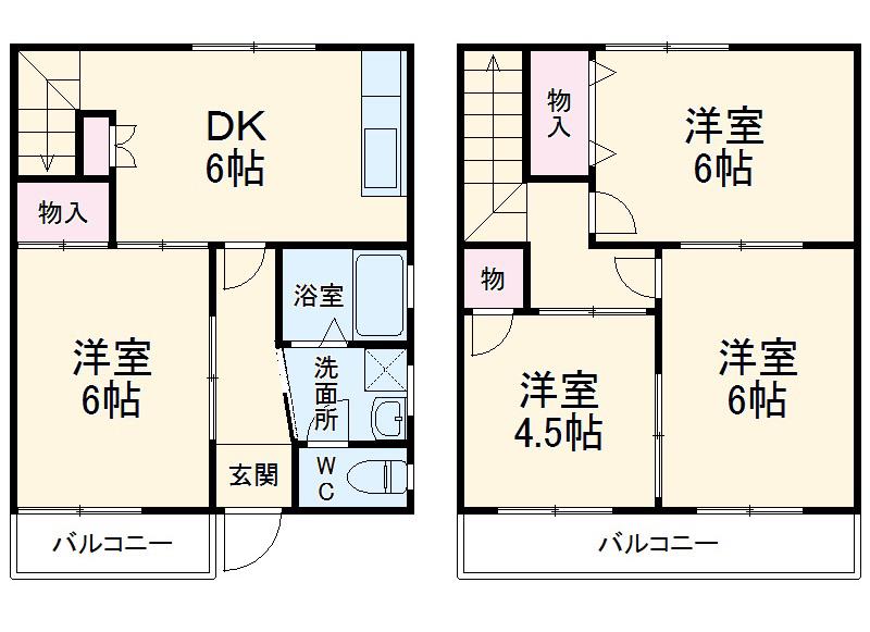 千代田テラスハウス(4DK)の間取り写真