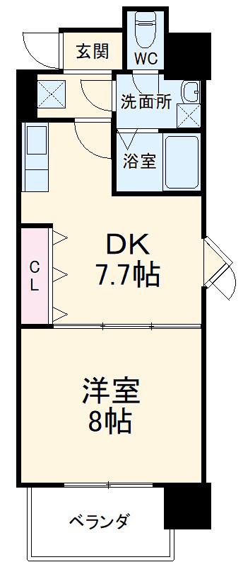 KDXレジデンス神宮前(1DK/4階)の間取り写真