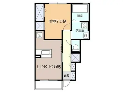 グランドソレーユ(1LDK/1階)の間取り写真