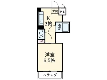 サンメゾン穂(1K/2階)の間取り写真