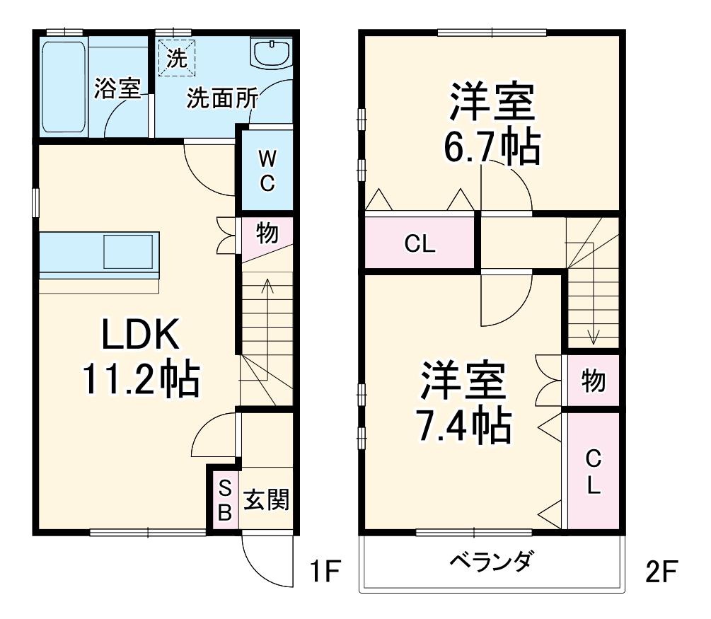 アプトメゾネット赤池(2LDK)の間取り写真