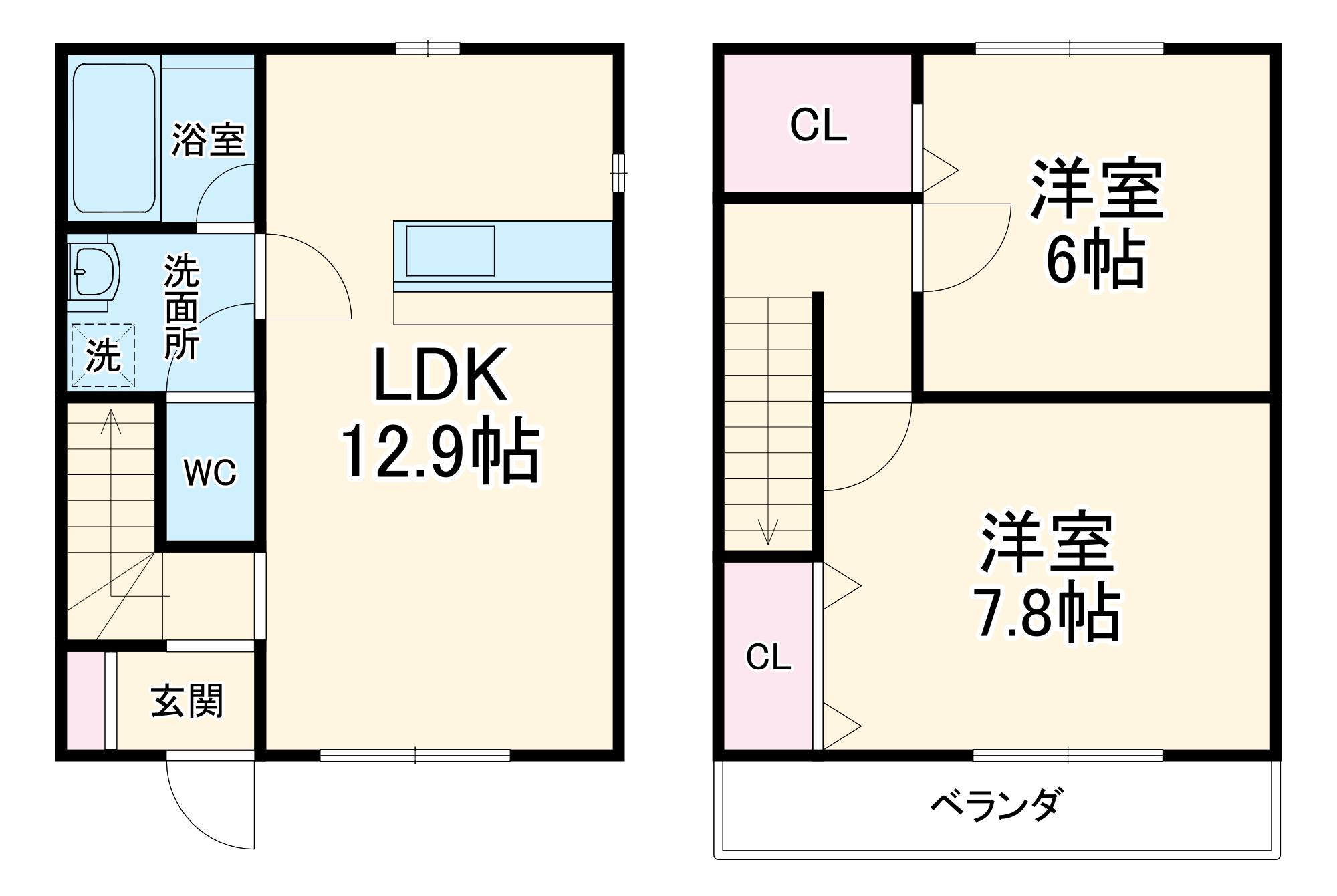 アプトメゾネット赤池(2LDK)の間取り写真