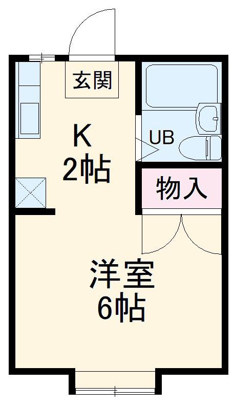 ハイツ志賀(1K/1階)の間取り写真