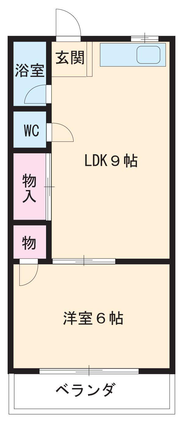 青山マンション(1LDK/4階)の間取り写真