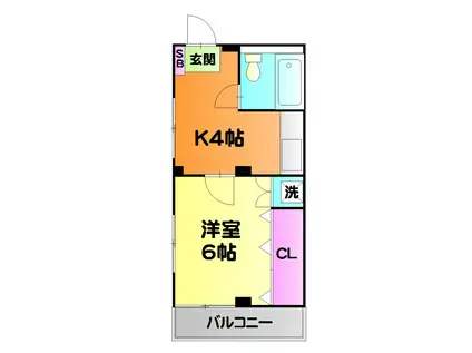 ロイヤルハイツイシイ(1K/3階)の間取り写真