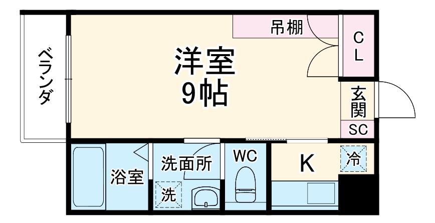 モルゲンレーテ(1K/1階)の間取り写真