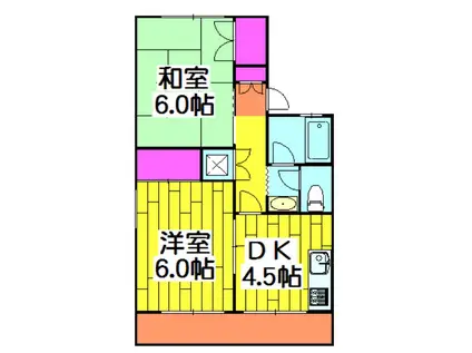 コーポオオゴD(2DK/2階)の間取り写真